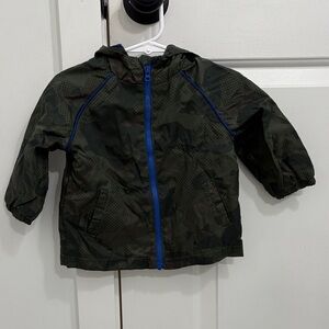 Baby Camouflage Hooded Jacket with Blue Details